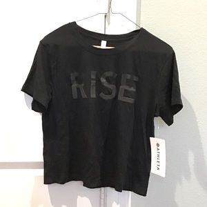 Athleta Rise Crop Tee | Black | Small